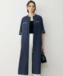 L size ONWARD(大きいサイズ) / エルサイズオンワード ロング・マキシ丈ワンピース | FluidBackSatin シャツワンピース