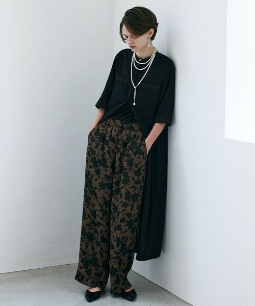 L size ONWARD(大きいサイズ) / エルサイズオンワード ロング・マキシ丈ワンピース | FluidBackSatin シャツワンピース | 詳細16
