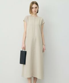 L size ONWARD(大きいサイズ) / エルサイズオンワード ロング・マキシ丈ワンピース | ドライアセテートスラブ フレンチスリーブワンピース