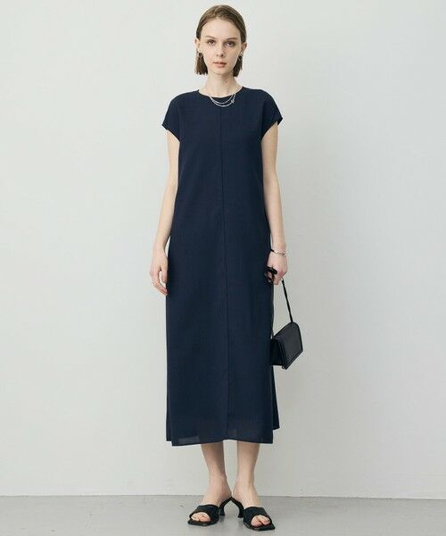 L size ONWARD(大きいサイズ) / エルサイズオンワード ロング・マキシ丈ワンピース | ドライアセテートスラブ フレンチスリーブワンピース | 詳細2