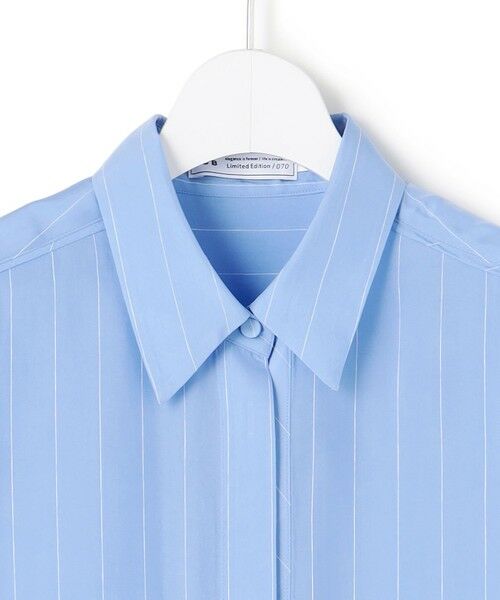 L size ONWARD(大きいサイズ) / エルサイズオンワード ミニ丈・ひざ丈ワンピース | 【WEB＆一部店舗限定】PreshrunkCupraStripe シャツワンピース | 詳細2