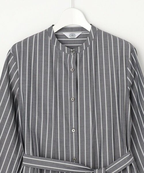 L size ONWARD(大きいサイズ) / エルサイズオンワード ロング・マキシ丈ワンピース | TC ハイカウントストライプ シャツ ワンピース | 詳細5