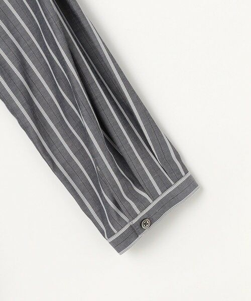 L size ONWARD(大きいサイズ) / エルサイズオンワード ロング・マキシ丈ワンピース | TC ハイカウントストライプ シャツ ワンピース | 詳細6