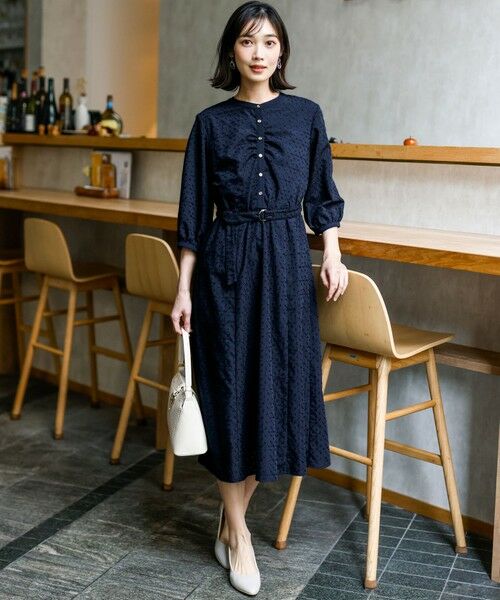 L size ONWARD(大きいサイズ) / エルサイズオンワード ロング・マキシ丈ワンピース | エンブロイダリー ワンピース | 詳細1