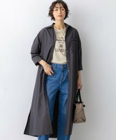 L size ONWARD(大きいサイズ) / エルサイズオンワード ミニ丈・ひざ丈ワンピース | ナイロンコットンタフタ シャツワンピース