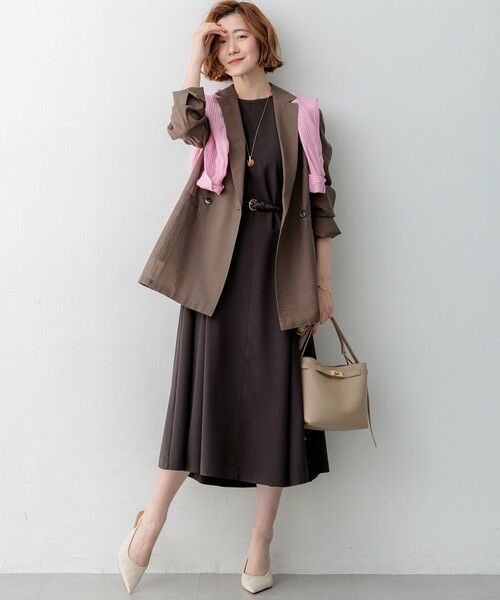 L size ONWARD(大きいサイズ) / エルサイズオンワード ロング・マキシ丈ワンピース | ストレッチジョーゼット フレアワンピース | 詳細5