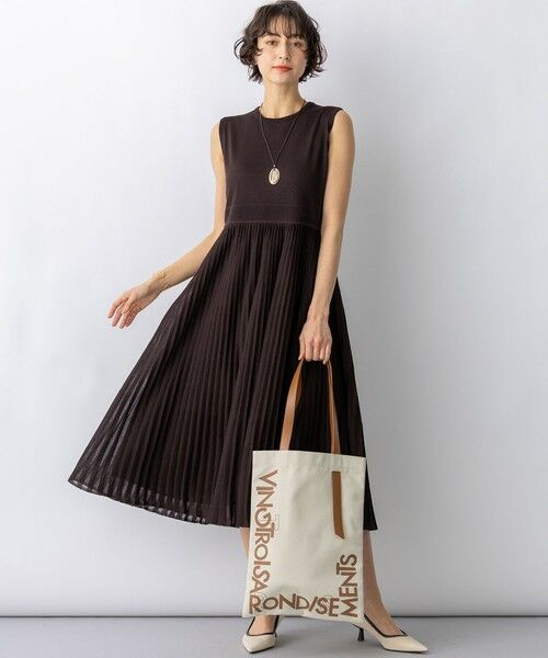 L size ONWARD(大きいサイズ) / エルサイズオンワード ミニ丈・ひざ丈ワンピース | プリーツニット ワンピース | 詳細2