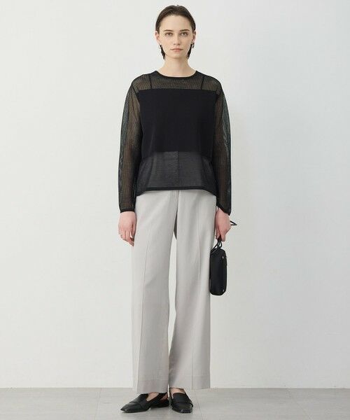 L size ONWARD(大きいサイズ) / エルサイズオンワード その他パンツ | ハイツイストドライメッシュ ワイドストレートパンツ | 詳細2