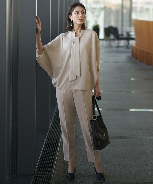 L size ONWARD(大きいサイズ) / エルサイズオンワード その他パンツ | 【WEB限定カラーあり】FluidBackSatin ドロストパンツ | 詳細1