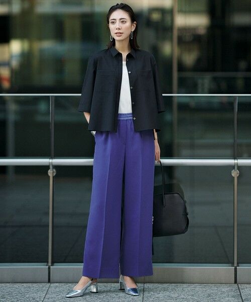 L size ONWARD(大きいサイズ) / エルサイズオンワード その他パンツ | 【WEB限定カラーあり】FluidBackSatin ワイドパンツ | 詳細1