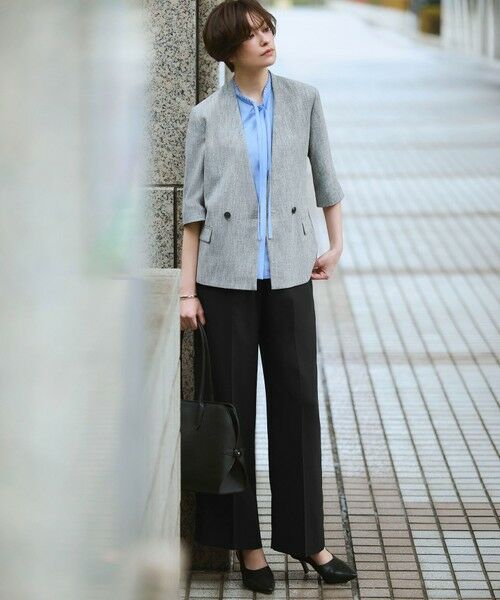 L size ONWARD(大きいサイズ) / エルサイズオンワード その他パンツ | 【WEB限定カラーあり】FluidBackSatin ワイドパンツ | 詳細5