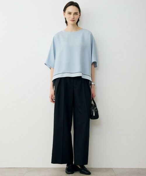 L size ONWARD(大きいサイズ) / エルサイズオンワード その他パンツ | ドライクールトロ クロスタックワイドパンツ | 詳細11