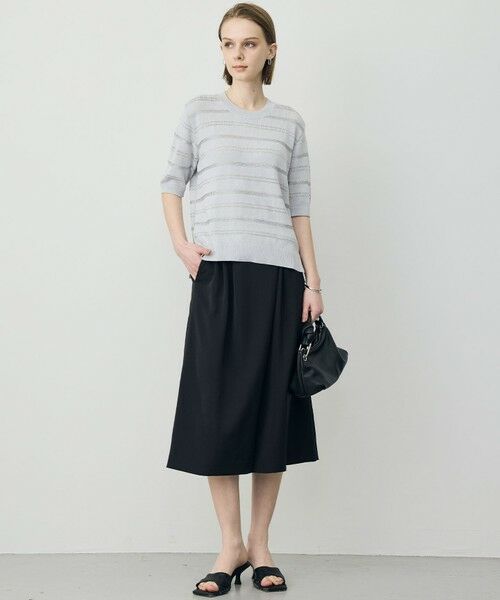 L size ONWARD(大きいサイズ) / エルサイズオンワード その他パンツ | ワッシャーダルサテン ニーショーツ | 詳細14