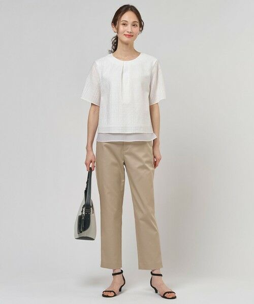 L size ONWARD(大きいサイズ) / エルサイズオンワード その他パンツ | 【WEB限定カラーあり】TCシャンブレーサテンST テーパード パンツ | 詳細4