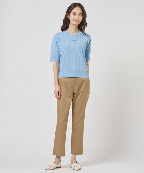 L size ONWARD(大きいサイズ) / エルサイズオンワード その他パンツ | 【WEB限定カラーあり】TCシャンブレーサテンST テーパード パンツ | 詳細15