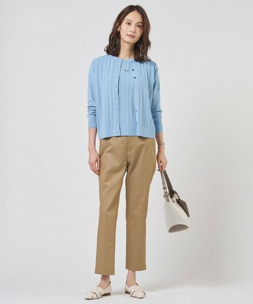 L size ONWARD(大きいサイズ) / エルサイズオンワード その他パンツ | 【WEB限定カラーあり】TCシャンブレーサテンST テーパード パンツ | 詳細4