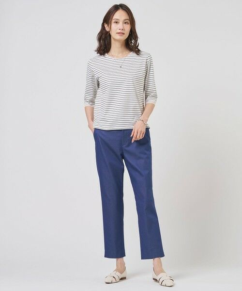 L size ONWARD(大きいサイズ) / エルサイズオンワード その他パンツ | 【WEB限定カラーあり】TCシャンブレーサテンST テーパード パンツ | 詳細18