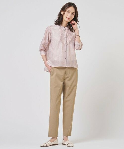 L size ONWARD(大きいサイズ) / エルサイズオンワード その他パンツ | 麻シェルドライ テーパード パンツ | 詳細1