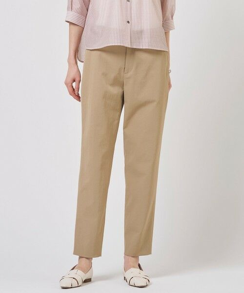 L size ONWARD(大きいサイズ) / エルサイズオンワード その他パンツ | 麻シェルドライ テーパード パンツ（キャメル系）