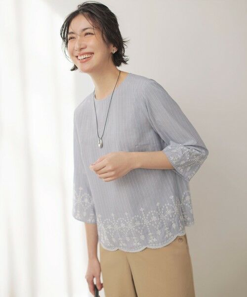 L size ONWARD(大きいサイズ) / エルサイズオンワード その他パンツ | 麻シェルドライ ワイド ストレート パンツ | 詳細11