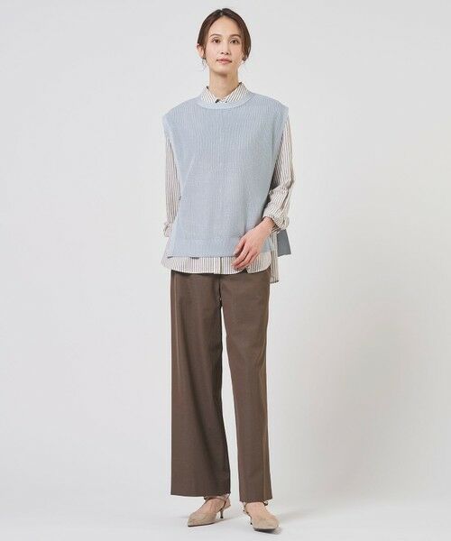 L size ONWARD(大きいサイズ) / エルサイズオンワード その他パンツ | 麻シェルドライ ワイド ストレート パンツ | 詳細14