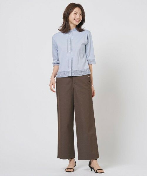 L size ONWARD(大きいサイズ) / エルサイズオンワード その他パンツ | 麻シェルドライ ワイド ストレート パンツ | 詳細20