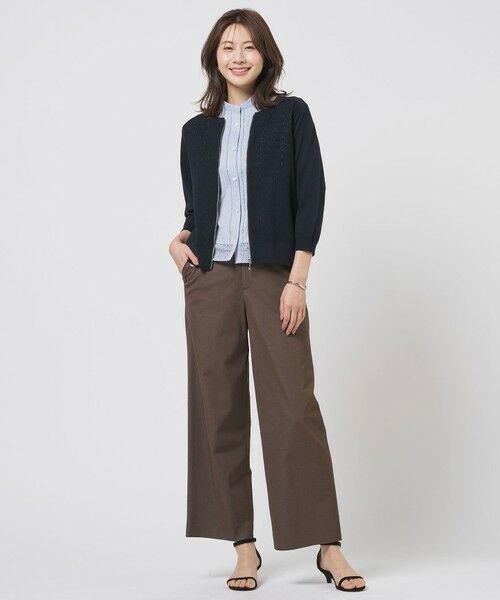 L size ONWARD(大きいサイズ) / エルサイズオンワード その他パンツ | 麻シェルドライ ワイド ストレート パンツ | 詳細21