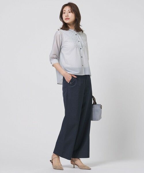 L size ONWARD(大きいサイズ) / エルサイズオンワード その他パンツ | 麻シェルドライ ワイド ストレート パンツ | 詳細25
