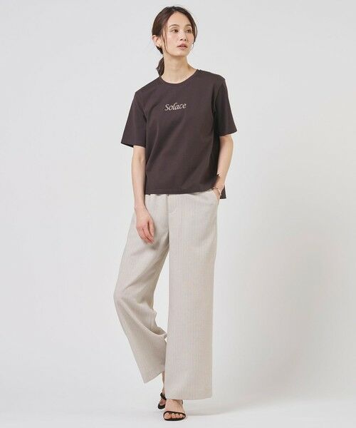 L size ONWARD(大きいサイズ) / エルサイズオンワード その他パンツ | ペンシル SLUB STRIPE ワイド イージー パンツ | 詳細2