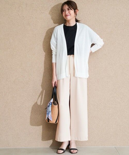 L size ONWARD(大きいサイズ) / エルサイズオンワード その他パンツ | ベルトセットイージー ワイドパンツ | 詳細6