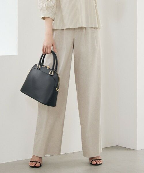 L size ONWARD(大きいサイズ) / エルサイズオンワード その他パンツ | 【SHIHOさん着用・セットアップ対応】リネンストレッチワイド パンツ（フラックス）