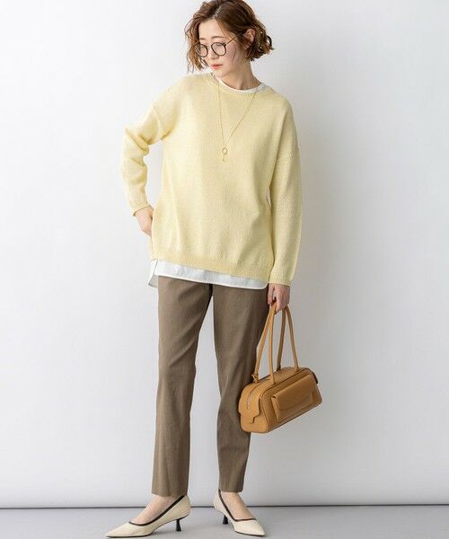 L size ONWARD(大きいサイズ) / エルサイズオンワード その他パンツ | 【CanCam掲載】リネンレーヨンストレッチ テーパード パンツ | 詳細2