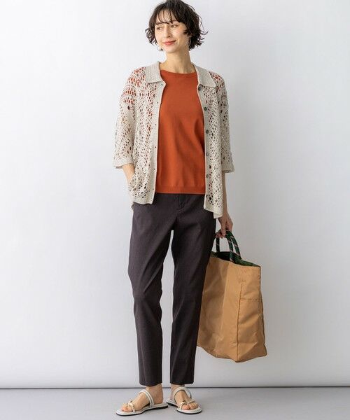 L size ONWARD(大きいサイズ) / エルサイズオンワード その他パンツ | 【CanCam掲載】リネンレーヨンストレッチ テーパード パンツ | 詳細10