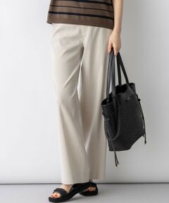 L size ONWARD(大きいサイズ) / エルサイズオンワード その他パンツ | リネンレーヨンストレッチ ワイドパンツ