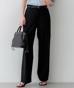 L size ONWARD(大きいサイズ) / エルサイズオンワード その他パンツ | リネンレーヨンストレッチ ワイドパンツ