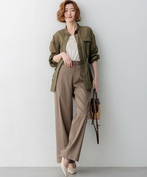 L size ONWARD(大きいサイズ) / エルサイズオンワード その他パンツ | リネンレーヨンストレッチ ワイドパンツ | 詳細13