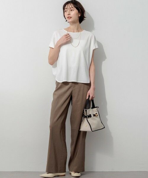 L size ONWARD(大きいサイズ) / エルサイズオンワード その他パンツ | 【CanCam・CLASSY.掲載】リネンレーヨンストレッチ ワイドパンツ | 詳細14