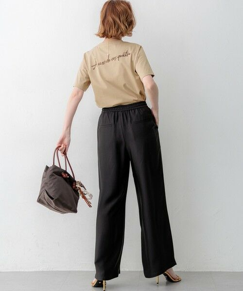 L size ONWARD(大きいサイズ) / エルサイズオンワード その他パンツ | 【先行予約/見上愛さん着用】ブライトカルゼ ワイド パンツ | 詳細2