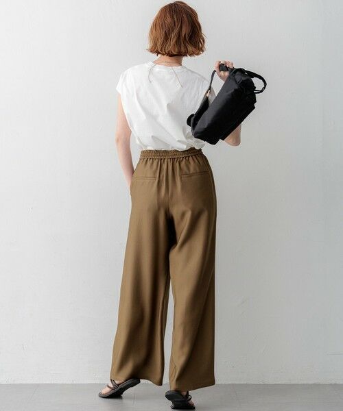 L size ONWARD(大きいサイズ) / エルサイズオンワード その他パンツ | 【先行予約/見上愛さん着用】ブライトカルゼ ワイド パンツ | 詳細8