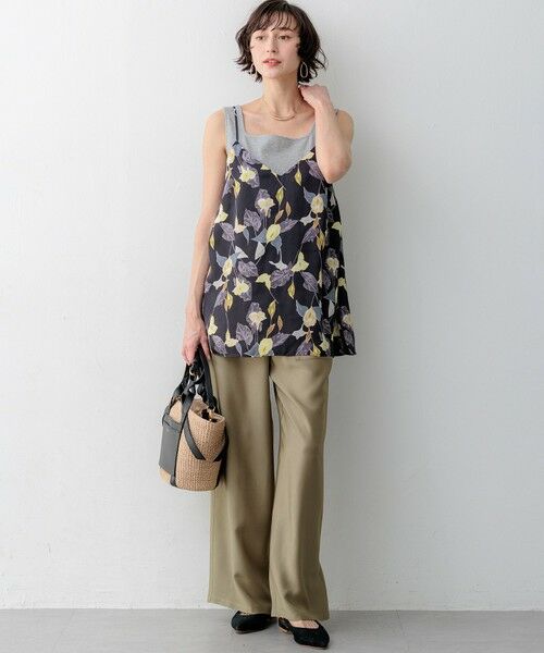 L size ONWARD(大きいサイズ) / エルサイズオンワード その他パンツ | 【先行予約/見上愛さん着用】ブライトカルゼ ワイド パンツ | 詳細20