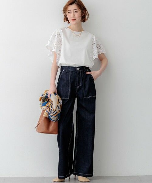 L size ONWARD(大きいサイズ) / エルサイズオンワード デニムパンツ | 【見上愛さん着用】23区 Summer DENIM ベイカーパンツ | 詳細23