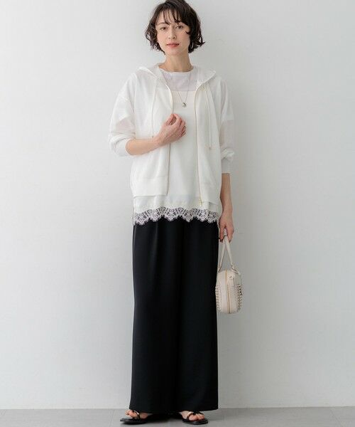 L size ONWARD(大きいサイズ) / エルサイズオンワード その他パンツ | 【WEB&一部店舗限定】ストレッチジョーゼット ワイドパンツ | 詳細2