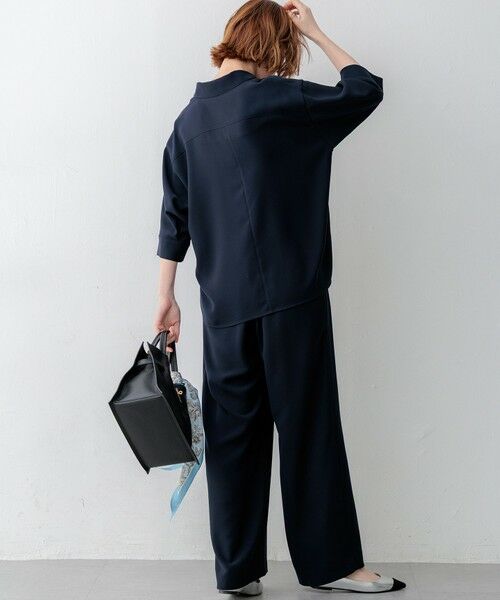 L size ONWARD(大きいサイズ) / エルサイズオンワード その他パンツ | 【WEB&一部店舗限定】ストレッチジョーゼット ワイドパンツ | 詳細27