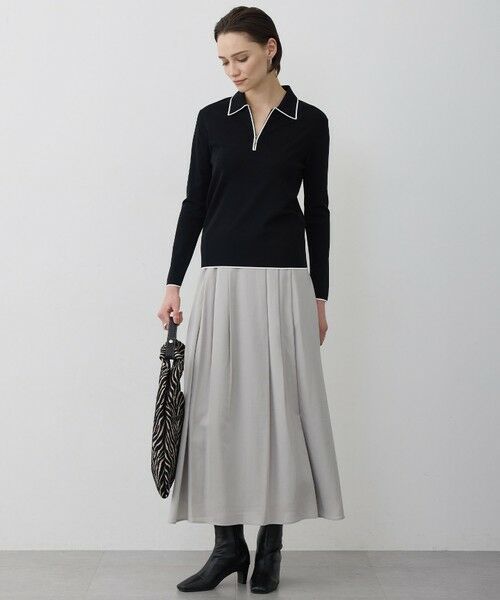 L size ONWARD(大きいサイズ) / エルサイズオンワード ミニ・ひざ丈スカート | ハイツイストドライメッシュ フレアスカート | 詳細6