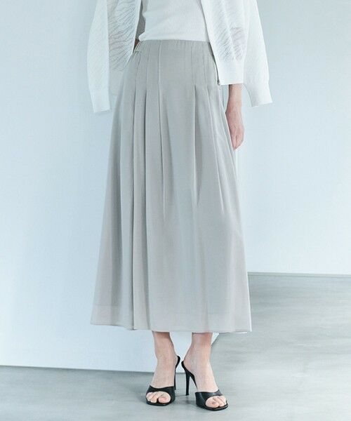 L size ONWARD(大きいサイズ) / エルサイズオンワード ミニ・ひざ丈スカート | ハイツイストドライメッシュ フレアスカート（トープ）