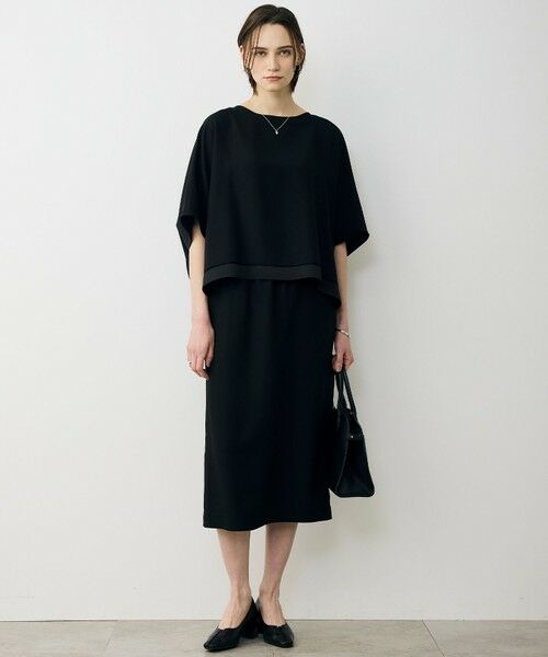 L size ONWARD(大きいサイズ) / エルサイズオンワード ミニ・ひざ丈スカート | FluidBackSatin ナロースカート | 詳細11