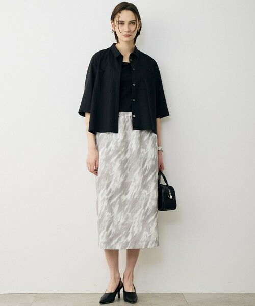 L size ONWARD(大きいサイズ) / エルサイズオンワード ミニ・ひざ丈スカート | FluidBackSatin ナロースカート | 詳細13