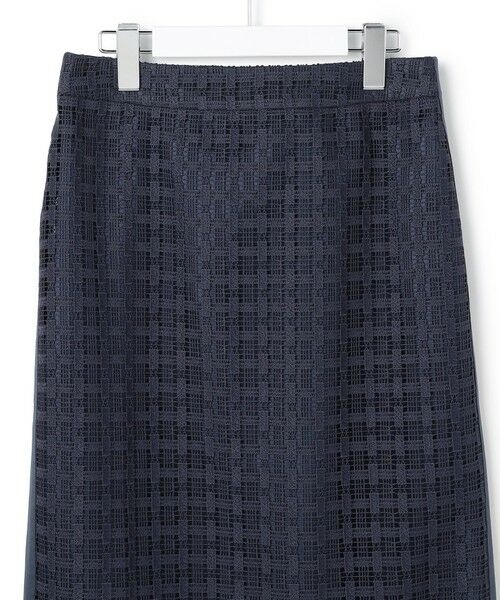 L size ONWARD(大きいサイズ) / エルサイズオンワード ミニ・ひざ丈スカート | グリッドパターンレース スカート | 詳細5