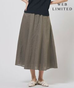 L size ONWARD(大きいサイズ) / エルサイズオンワード ミニ・ひざ丈スカート | 【WEB限定】リネン フレア スカート