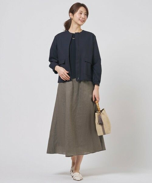 L size ONWARD(大きいサイズ) / エルサイズオンワード ミニ・ひざ丈スカート | 【WEB限定】リネン フレア スカート | 詳細2